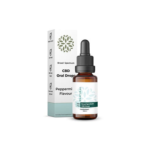 Bnatural 300mg Broad Spectrum CBD Peppermint Oral Drops - 10ml - Associated CBD