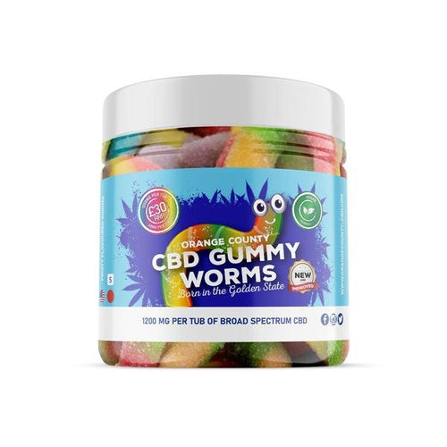 Orange County 1200mg CBD Gummy Worms - Small Pack - Associated CBD